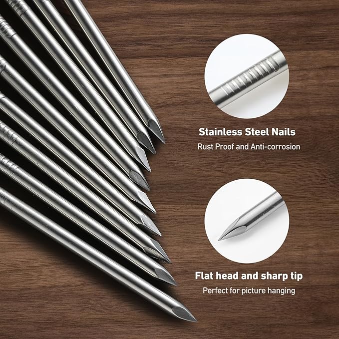 Hardware Nails Assortment Kit and 8oz Small Hammer, 800 PCS Nails for Hanging Pictures,Hammer and Nail Set, Small Hammers for Picture Hanging