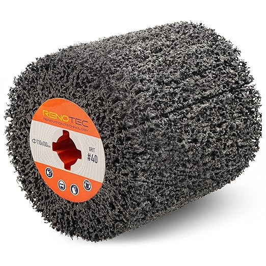 Black Cleaner Flap Wheels, Strip Drum, 110x100mm, 4 inch, for Pickling, Removing Rust, Paints, enamels, oxidations. for Burnishing Polishing Machine (40 GRIT)
