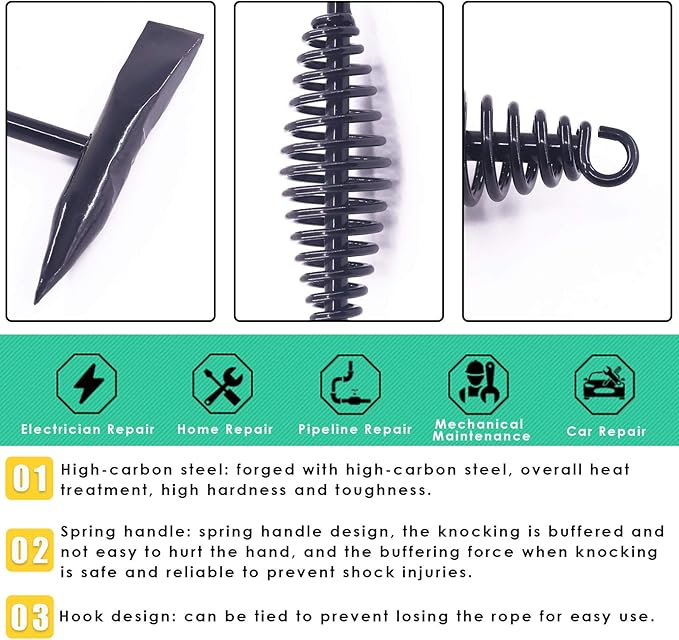 Keadic Welding Slag Removal Tool Set - Includes Chipping Hammer and Gloves for Splatter Removal, Rust Cleaning