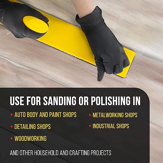 Dura-Gold Pro Series Firm & Flex Longboard Hand Sanding File Block, Hook & Loop Backing & PSA Adapter Pad - Use Continuous Rolls or Sandpaper Sander Sheets - Flexible Sand Contoured Surface, Auto Wood