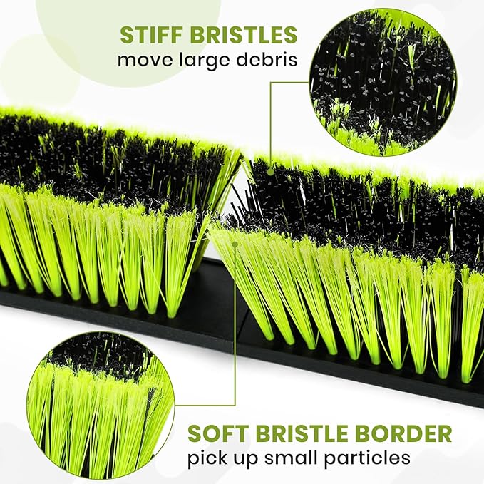24-Inch Push Broom Outdoor with Stiff Bristle, Heavy Duty Broom Brush with 63??Long Handle for Deck Patio Driveway Garage Warehouse Shop Floor Sweeping & Scrubbing