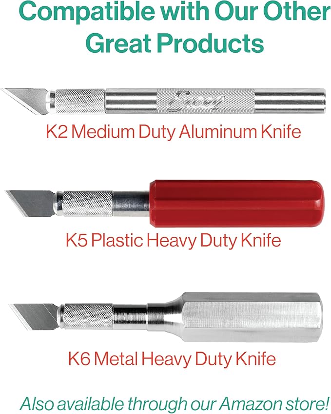 Excel Blades #18 Wood Chisel Blades ??1/2" High Carbon Steel Replacement Blades (100-Pack) ??Fits K2, K5, K6 Handles ??Precision Carving, Shaving, and Crafting ??Made in USA