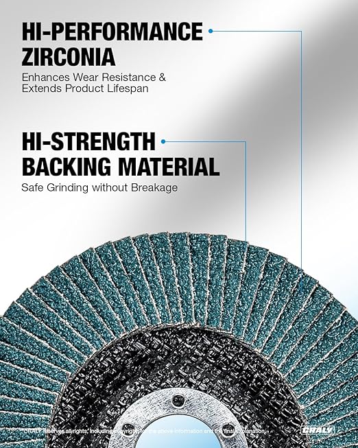 CRALY 4-1/2 Inch Flap Disc, 7/8 in Arbor, 40/60/80/120 Grit, T27 Premium Zirconia Sanding Disc for Angle Grinder, Quality Abrasive Grinding Wheel for Stainless Steel, Metal Sanding & Finishing, 20PC