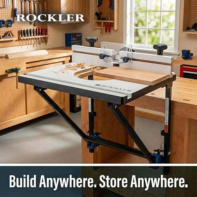 Rockler Convertible Benchtop Router Table – Convertible Routers for Woodworking Fits Most Routers – Unique Base Design Router Table – Benchtop Wood Router Includes 4 Modes in 1 Table
