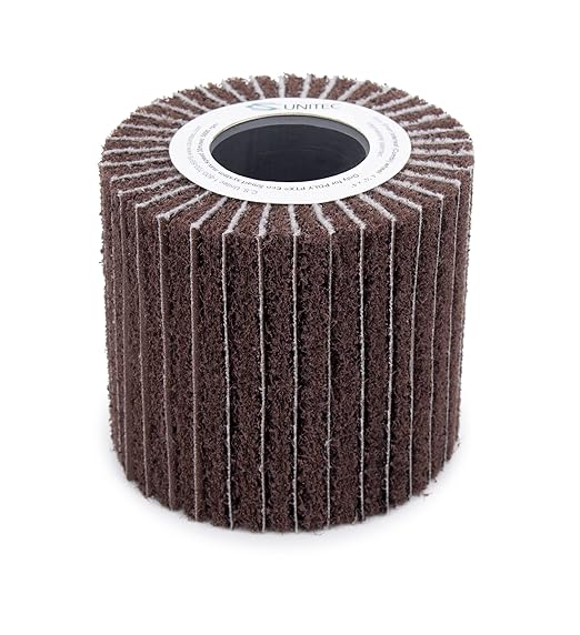 CS Unitec | PTX Interleaf Combi Wheel | 60 Grit Metal & Wood Buffer Polisher Machine Attachment for Grinder Tool | 4" Diameter x 4-1/8" Wide
