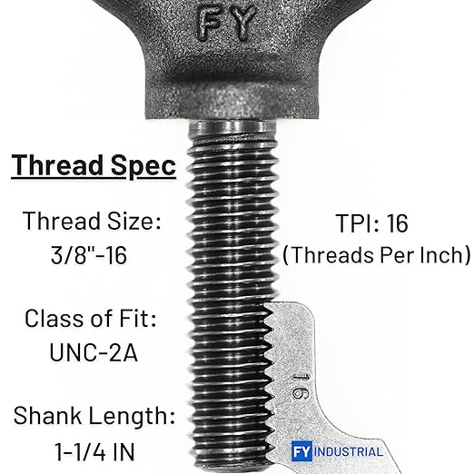 5 Pcs Lifting Shoulder Eye Bolts 3/8"-16 X 1-1/4"