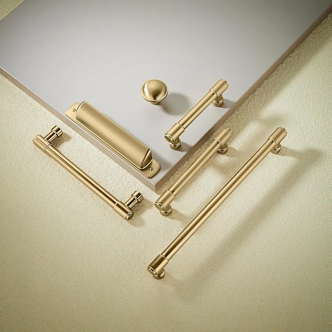 khtumeware 30 Pack 6 Inch(152mm) Champagne Bronze Cabinet Pulls Satin Brass Cabinet Pulls Gold Kitchen Cabinet Hardware for Cupboard Drawer Pulls Dresser Handle