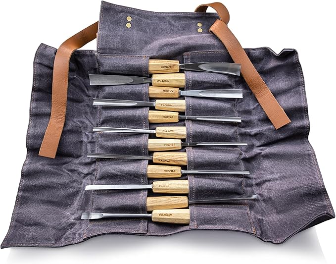Wood Carving Tools Set of 12 Wood Chisels - Glides Through Wood Like Butter - Quality Carving Tools Chisel Set for All Skill Levels, Woodworking Tools for Hobbyists Or Professionals