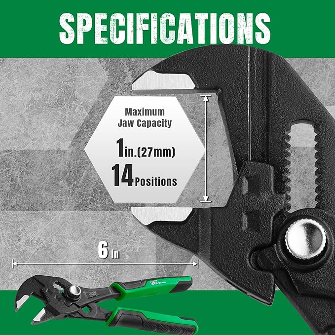 SK 6-Inch Pliers Wrench, Premium CR-V Construction, Smooth Parallel Jaws with Comfortable Grips