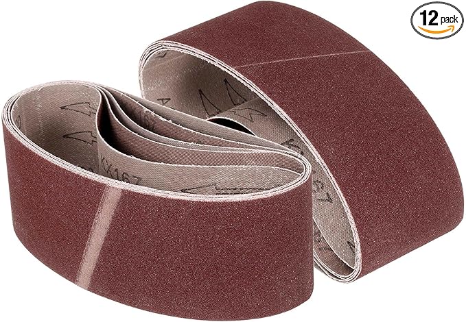 2-1/2 x 16 Inch Sanding Belt, 12 Pcs 40/80/120/150/240/400 Grits Aluminum Oxide Knife Sharpener Belts Work Sharpening for Belt Sander Knife Carving Tool Metal Working