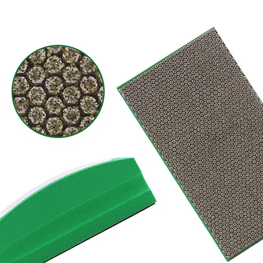 Diamond Hand Polishing Pads Foam Back for Glass Granite Marble Concrete Stone Sanding and Polishing (60 Grit)