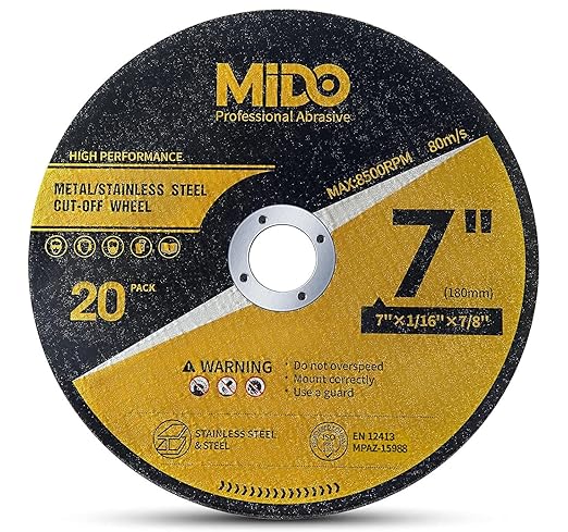 20 Pack Cut Off Wheels 7 Inch Cutting Wheel 7?쓝1/16?쓝7/8??Metal&Stainless Steel Cutting Disc Fit for Angle Grinder
