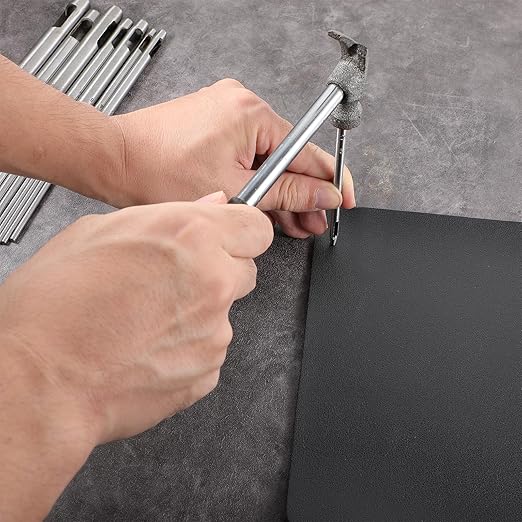 Leather Hole Punch Tool, 22pcs Circle Hole Punch Set - 0.5-12mm for Watch Bands, Belts, Canvas, Paper, Plastic, Leather Working