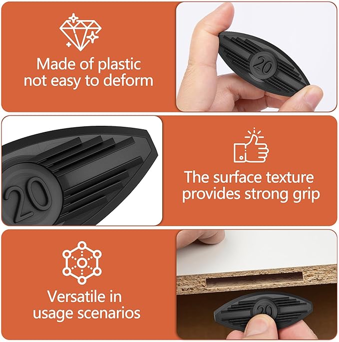120 Pcs Plastic Joining Biscuits, Self Clamping Plate Joiner Biscuit, Black Biscuit Joiner Attachment for Woodworking Deck Door Furniture Trim