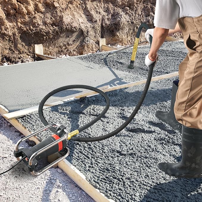 VEVOR Concrete Vibrator, 1300W Power, 16000 Vibrations Per Minute, Durable 2HP Copper Engine, Portable for Construction, Comes with 14.75ft Shaft, Ideal for Removing Air Pockets & Smoothing