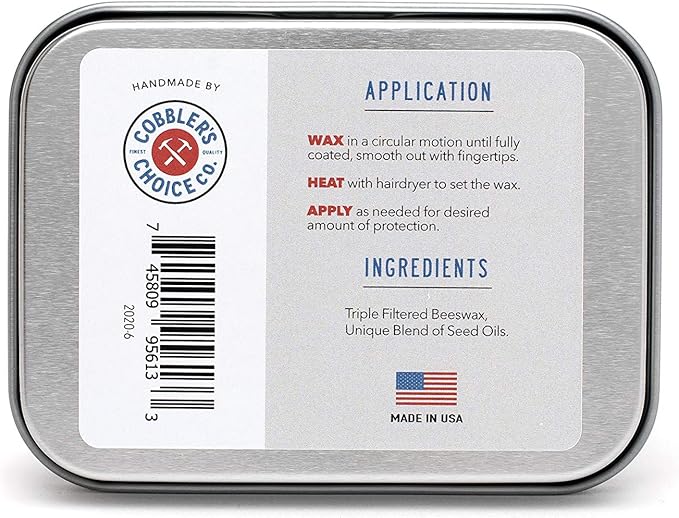 Cobbler's Choice Canvas Wax - Protects Textiles from Wind, Water, and the Elements!