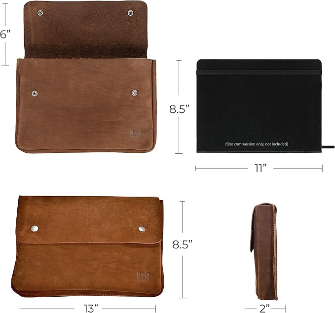 Hide & Drink, Vintage Folder Document Holder, File Case, A5 Binder, Envelope Portfolio, Pencil Pouch, Full Grain Leather, Handmade, Swayze Suede