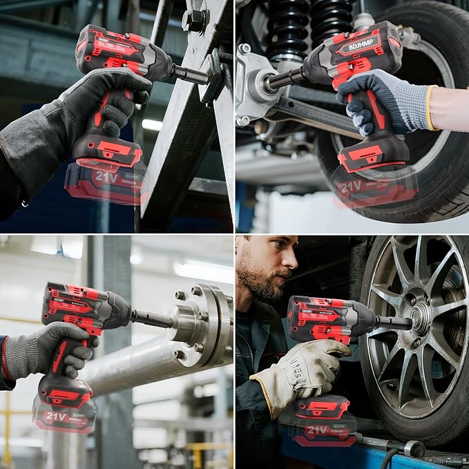 Cordless Impact Wrench 1/2 Inch, 1500 N.m/1106ft-lbs Brushless Impact Gun Compatible with Makita 18V Batteries, 3000 RPM Electric Power Impact Driver Set for Car Home(Red No Battery)