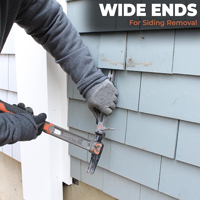 Wrango Tools 9.5" Titanium Molding Bar for Trim and Siding Removal - Double-Wide Ends - 45% Lighter Than Steel - Side Nail Puller -Tools for Home Improvement, Construction & Demolition