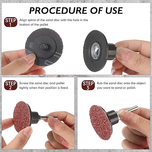 300 Pcs 2 Inch Sanding Discs 36 Grit Roll Lock Die Grinder Sanding Disc Quick Change Disc Accessories for Surface Prep Strip Grind Polish Finish Burr Rust Paint Removal