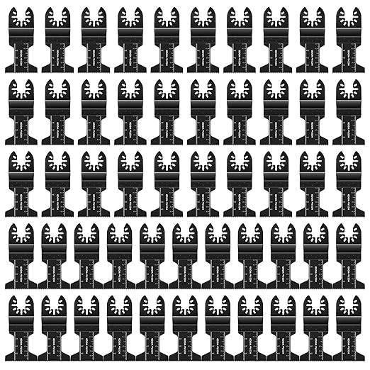 FORCA Universal Oscillating Saw Blades 52 pcs Fine Tooth Multi Tool Blades Kit for Quick Cutting, 1-3/4??Multitool Blades with High Carbon Material for Wood, Compatible with 95% Oscillating Tools Mod