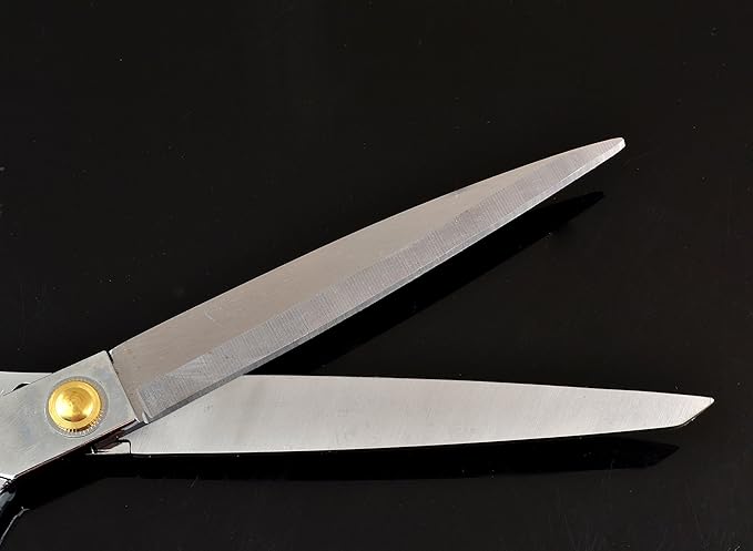 eZthings짰 Heavy Duty 10.5" Scissors For Cutting Fabric, Leather, and Raw Materials (10.5 Inch Silver)