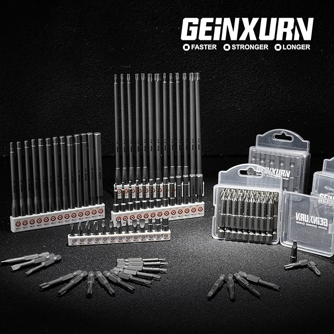 53Pieces Fixedge Screwdriver bit set,6 inches Mixed Hex Magnetic Alloy Steel Insert Power Bits Tips with Storage Organizer for Home Repair