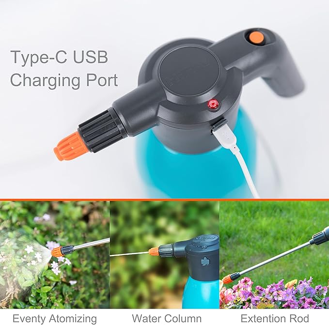 ES2-PRO Electric Spray Bottle 2L/0.5Gallon, Rechargeable Battery Powered Sprayer Spray 60 Bottles On a Single Charge, Automatic Plant Mister竊똏ump Sprayer,Indoor Watering Can for Plants
