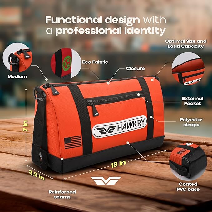 HAWKRY Oxford Waterproof Tool Bag – Small Tool Bag and Tool Pouch, Fishing Bag, Travel Pouch, Compact, Durable Small Travel Bag, Multipurpose Tool Bags for Men for Work, Fishing and Travel