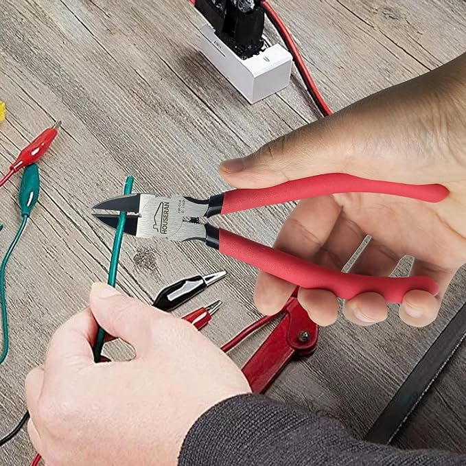 8-Piece Tool Set with Case Including 10??Groove Joint Pliers, 8.3??Long Nose, 8.3??Linesman, 7.5??Diagonal, 6??Flush Cutter, 5??Long Nose, 5??170 Cutter, 25mm Rubber Mallet for DIY & Home Use