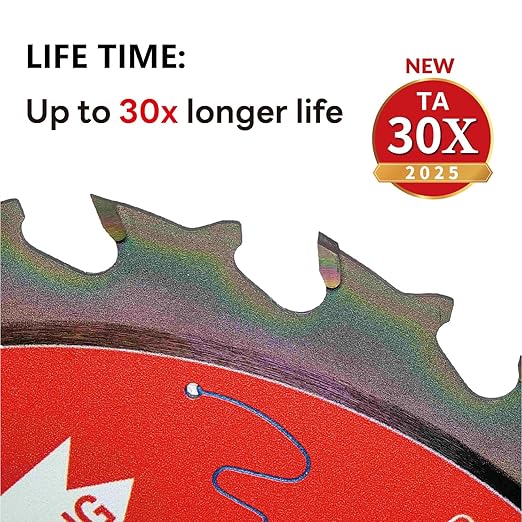 Circular Saw Blade Woodworking TA Series, 6-1/2" 40-Tooth, Arbor 5/8" with Diamond Knock-Out, Fine Finish Wood Cutting,Special Anti-Thermal Adhesion Coating on Cutting Head -TA, 6-1/2" 40T TA