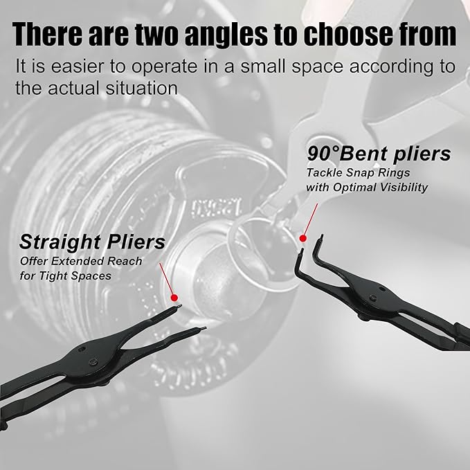 SGT Snap Ring Pliers Set,10 Pcs Internal & External Circlip Pliers With Bent & Straight Pliers,Heavy Duty Removal Tool,Include Hook, Pick,Storage Case and Gloves