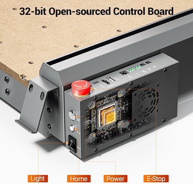 Artsian 01 CNC Router Machine 300W Spindle Power, 0.01mm Precision, 4-Axis Intelligent Controller, 420횞420mm Workspace, Aluminum, Brass, Wood, Plastic, PCB Professional Desktop CNC Engraver
