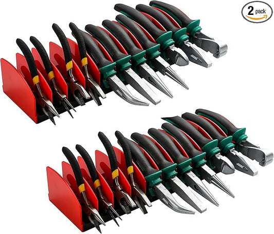 2-Pack Plier Organizer Rack, Pliers Holder with Non-Slip Rubber Base and Adjustable Dividers, 22-Slot Tool Box Organizer, Cutter Organizers, Tool Drawer Organizer(Pliers Not Included)