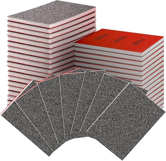 30-Pcs 3x4 Inch 120 Grit Sanding Sponge Set, Sanding Block, Ultra-Fine Wet/Dry Sandpaper for Wood, Metal, Drywall, Furniture Polishing (120Grit)
