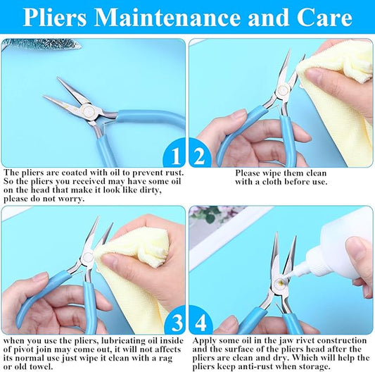 Shynek 3pcs Jewelry Making Plier Tools with Needle/Chain/Round Nose Pliers and Wire Cutter for Jewelry Repair, Wire Wrapping, Crafts, Jewelry Making Supplies