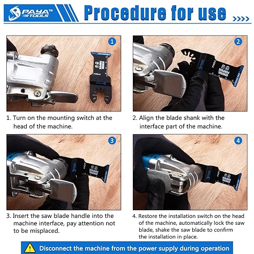 Carbide Oscillating Saw Blades, 1-3/8'' Multitool Blades Quick Release for Heavy Metal, Nail,Aluminium,Pipe, Copper and Other Hard Materials (3-Pack)
