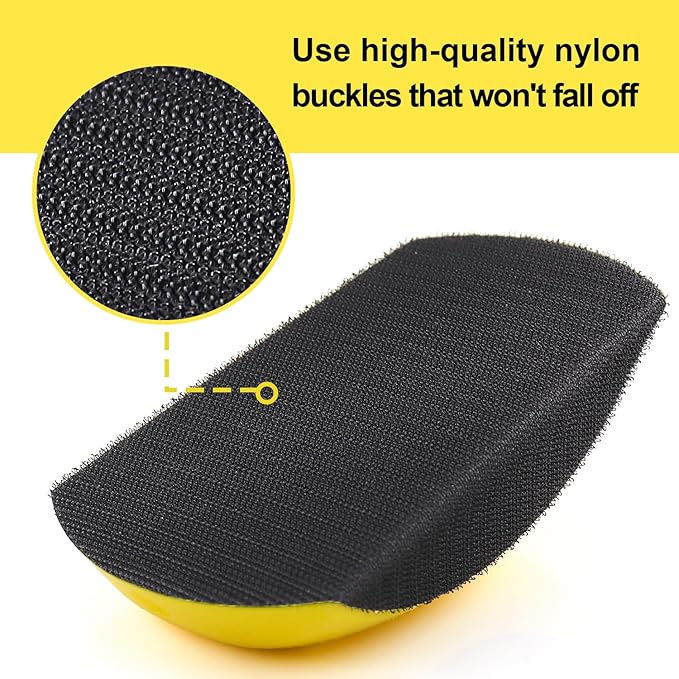 Hand Sanding Blocks Round and Mouse-Shaped for 6 Inch Hook and Loop discs Ideal ForWoodworking, Furniture Restoration, Home and Automotive Body (1Pcs 6" Mouse)