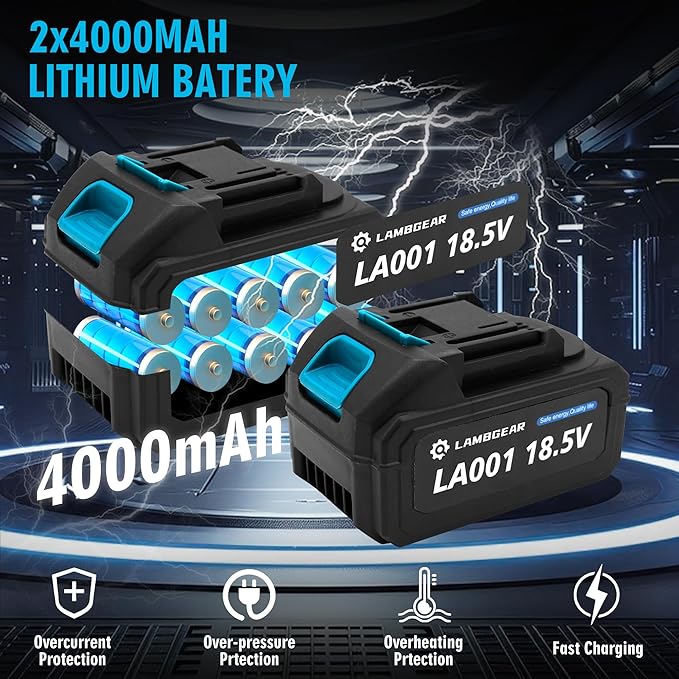 Cordless Impact Wrench,369 ft-lbs Brushless 1/2 inch Torque Impact Gun Speed High Torque Power Tool with 2x 4.0Ah Battery Charger 4 Sockets Electric Impact Wrench for Tire Removal Rusted Bolt