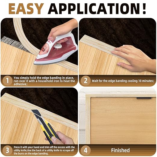 GSCIT Club White Oak Edge Banding, 7/8 inch x 50ft roll of Veneer Edge Banding Pre-glued Flexible, Real Wood Tape Banding for Cabinet Repair Furniture Restoration (ZYKJ-7/8-50F-Oak)