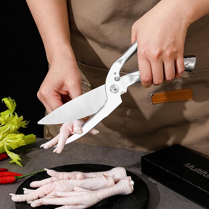 WILDMOK Heavy Duty Poultry Kitchen Shears ??Multi-function Stainless Steel Poultry Shears, Ultra Sharp All Purpose Kitchen Scissors Cutting Chicken Meat, Turkey, Fish