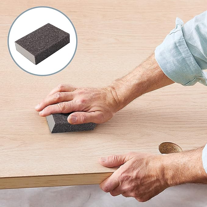80 Grit Coarse Sanding Block - 12Pcs, Wet Dry Sanding Sponge Foam Sandpaper Block Washable & Reusable Sandpaper Sponge for Drywall Wood Plastic Metal Furniture
