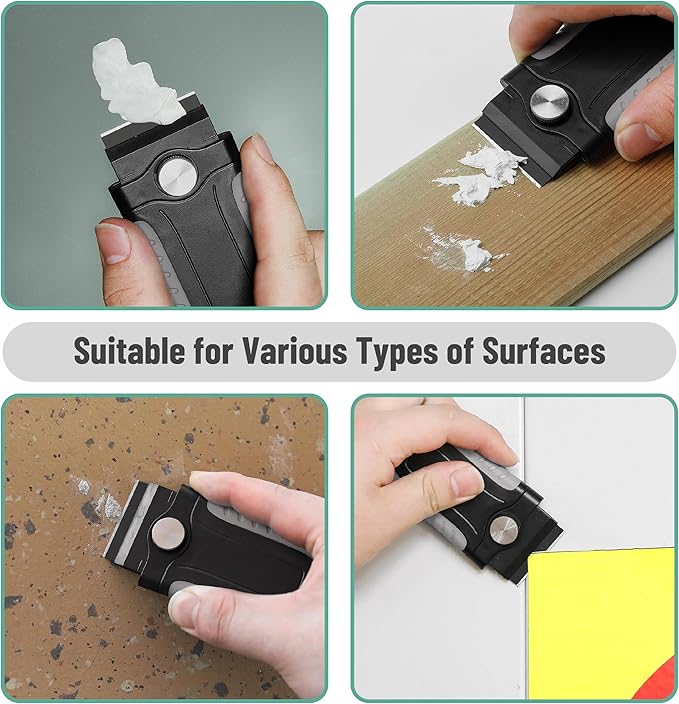 Bates- Razor Blade Scraper, Razor Scraper Set with 10 pcs Extra Blades, Window Scraper Tool, Glass Scraper Blades, Blade Scraper, Razor Blade Scraper Tool, Razor Scraper Tool