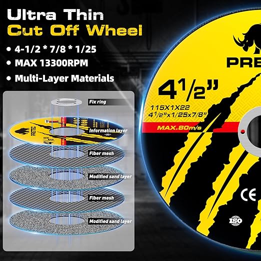 Grinding & Cutting Wheels 4 1/2 inch Set,Angle Grinder Wheel Set,Cut Off Wheels 8 PCS,Grinding Wheel,4.5??Flap Discs for Angle Grinder for Cutting Grinding 8+1+1 PC