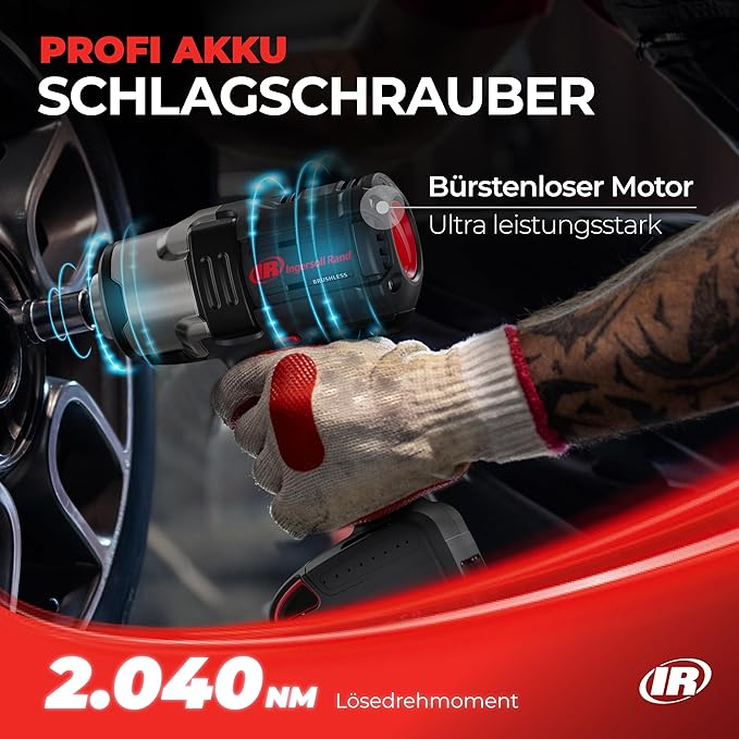Ingersoll Rand Model W7172 3/4" 20V Cordless Impact Wrench, 1500 ft-lb Torque, Friction Ring and Thru-hole Retainer, Pistol, Bare Tool