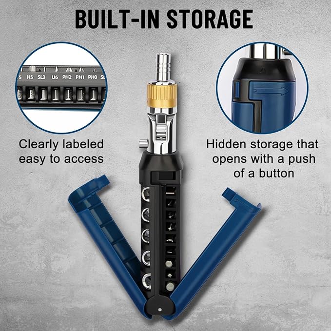 Ratcheting Screwdriver Set, 12-In-1multi Bit Screwdriver, Multi Screwdriver Tool All In One with Screwdriver Set Magnetic with Sockets & Bits for Home, Auto, Diy Repair