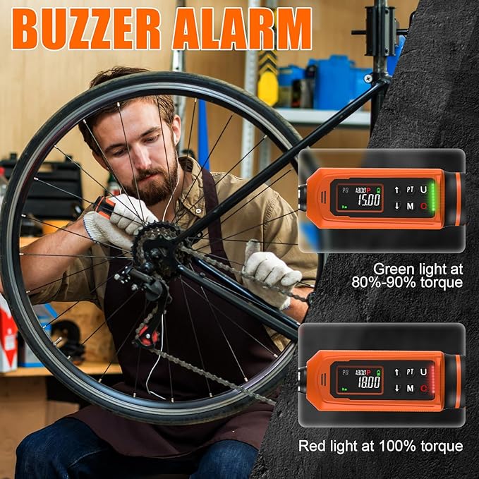 coobeast Digital Torque Wrench, 3/8 Drive Electronic Torque Wrench Set with Preset Value(0.66-44.29 Ft-lbs./0.9-60Nm), Buzzer and LED Flash Five Units of Measure Torque Wrench for Bicycle, Bike