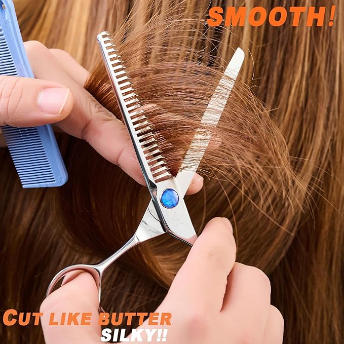 High-end Professional Hair Cut Thinning Scissors Hair Cutting Teeth Shears Barber Hairdressing Texturizing Scissor Extremely Very Sharp 6.6 Inch Dynamic Stainless Steel Alloy For Men Women