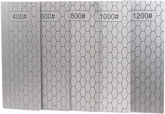 5 Pieces Diamond Sharpening Stone Set,Diamond Lapping Plate Coarse/Medium/Fine Grit Sharpener,400/600/800/1000/1200 Grit