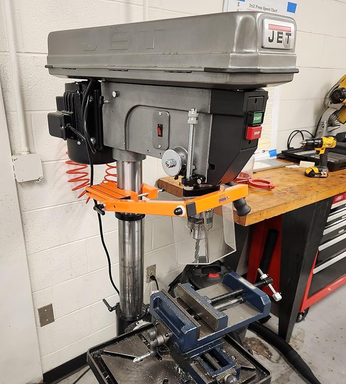 ATS Safety, Drill Press Guard, Part # DPG-ES1 fits Machines with Column Diameters of 2.0-4.0 inches, Safety Accessories Made in USA